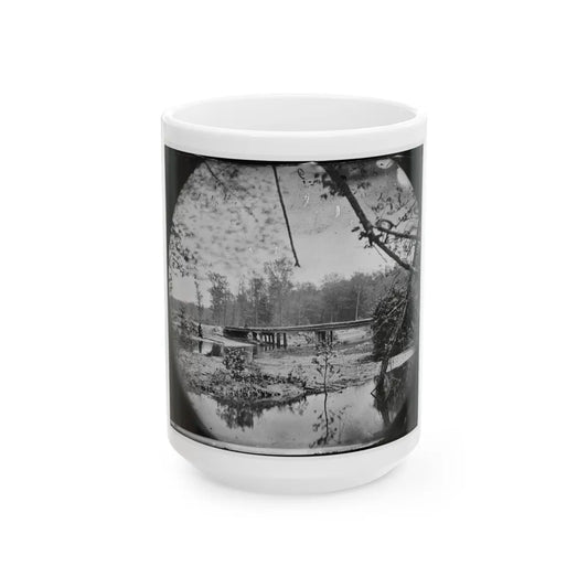 Chickahominy River, Va. Bridge On Mechanicsville Road (U.S. Civil War) White Coffee Mug-15oz-Go Mug Yourself