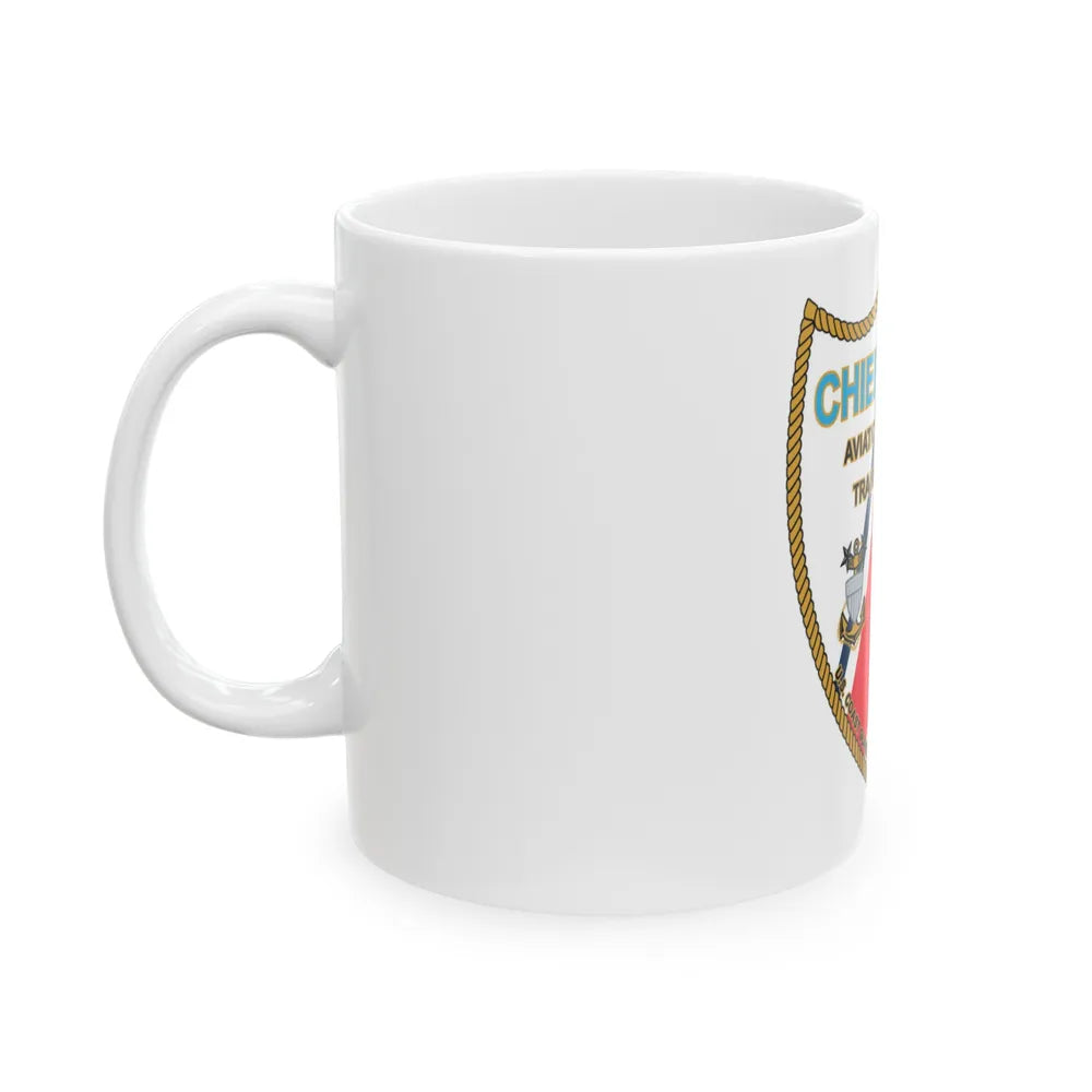 Chiefs Mess ATTC USCGC Elizabeth City NC (U.S. Coast Guard) White Coffee Mug-Go Mug Yourself