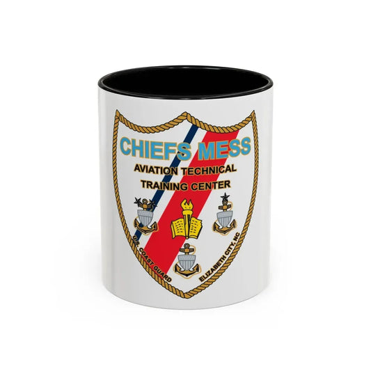 Chiefs Mess ATTC USCGC Elizabeth City NC (U.S. Coast Guard) Accent Coffee Mug 11oz Black - Go Mug Yourself
