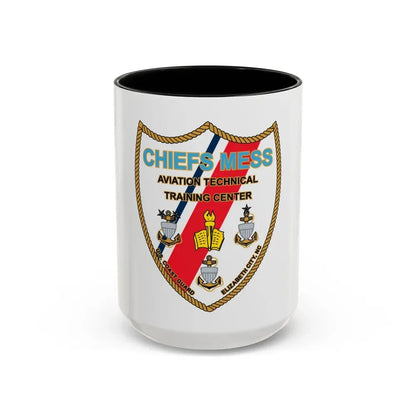 Chiefs Mess ATTC USCGC Elizabeth City NC (U.S. Coast Guard) Accent Coffee Mug 15oz Black - Go Mug Yourself