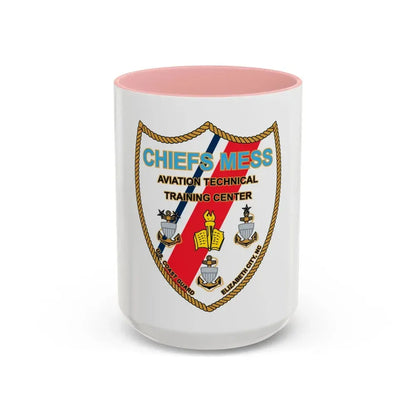 Chiefs Mess ATTC USCGC Elizabeth City NC (U.S. Coast Guard) Accent Coffee Mug 15oz Pink - Go Mug Yourself