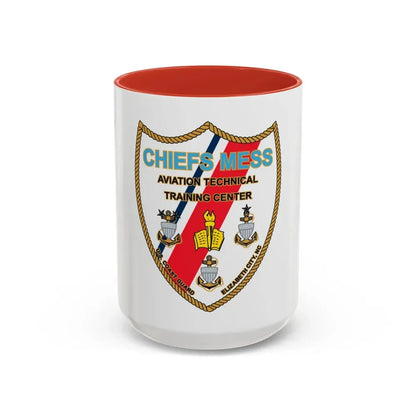 Chiefs Mess ATTC USCGC Elizabeth City NC (U.S. Coast Guard) Accent Coffee Mug 15oz Red - Go Mug Yourself