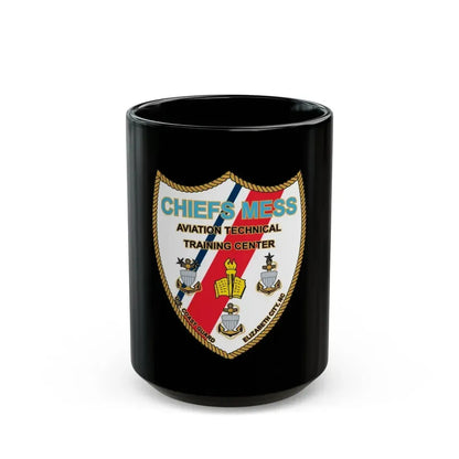 Chiefs Mess ATTC USCGC Elizabeth City NC (U.S. Coast Guard) Black Coffee Mug 15oz - Go Mug Yourself