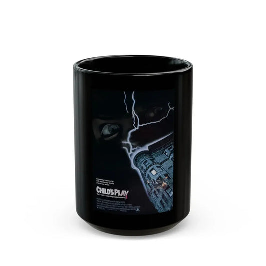 CHILD'S PLAY 1988 Movie Poster - Black Coffee Mug 15oz - Go Mug Yourself