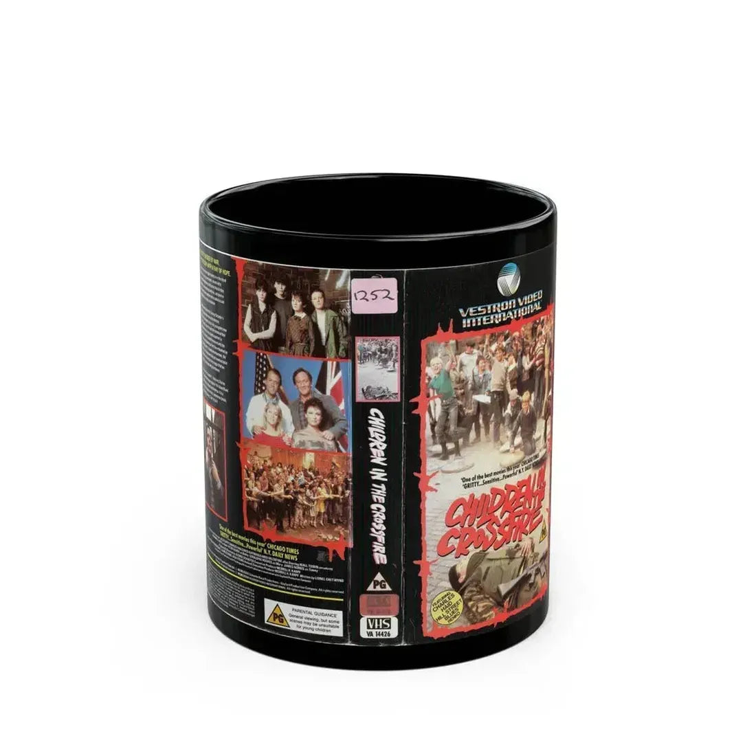 CHILDREN IN THE CROSSFIRE (VHS COVER) - Black Coffee Mug 11oz - Go Mug Yourself