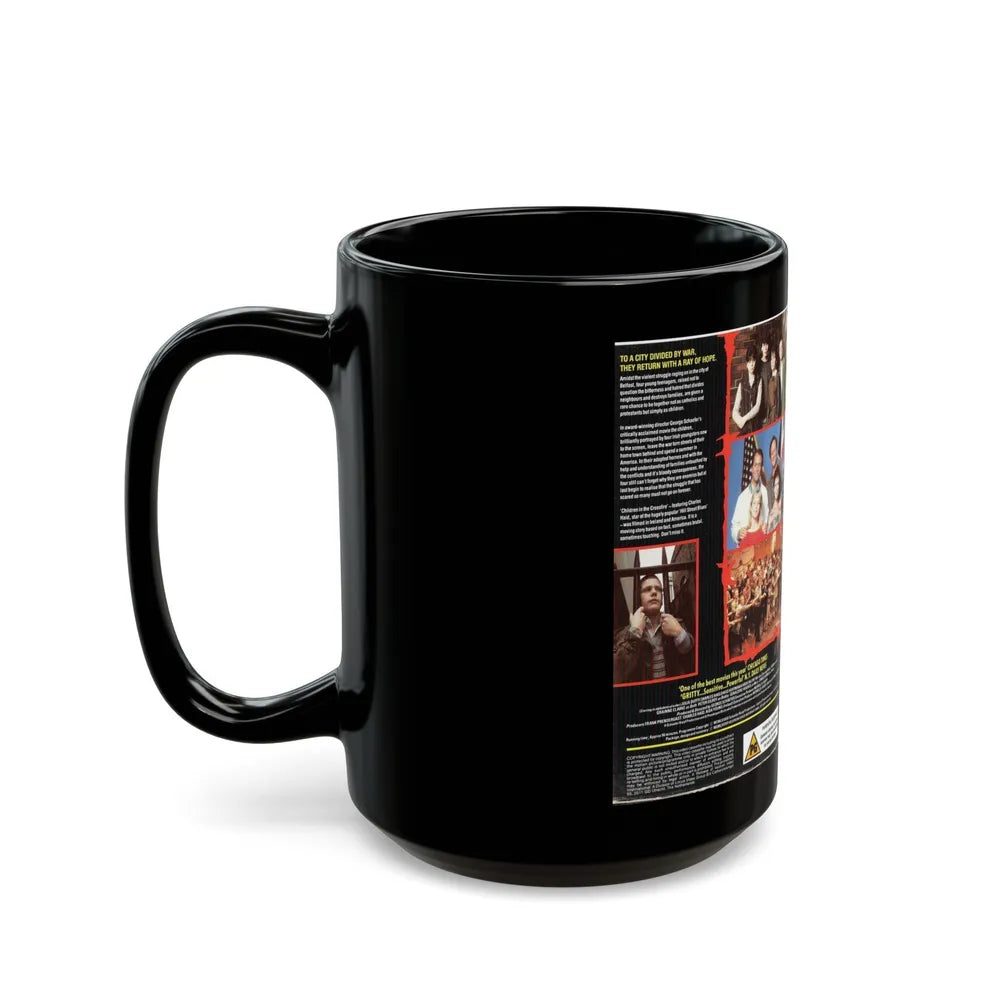 CHILDREN IN THE CROSSFIRE (VHS COVER) - Black Coffee Mug-Go Mug Yourself