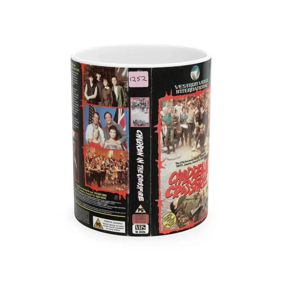 CHILDREN IN THE CROSSFIRE (VHS COVER) - White Coffee Mug 11oz - Go Mug Yourself