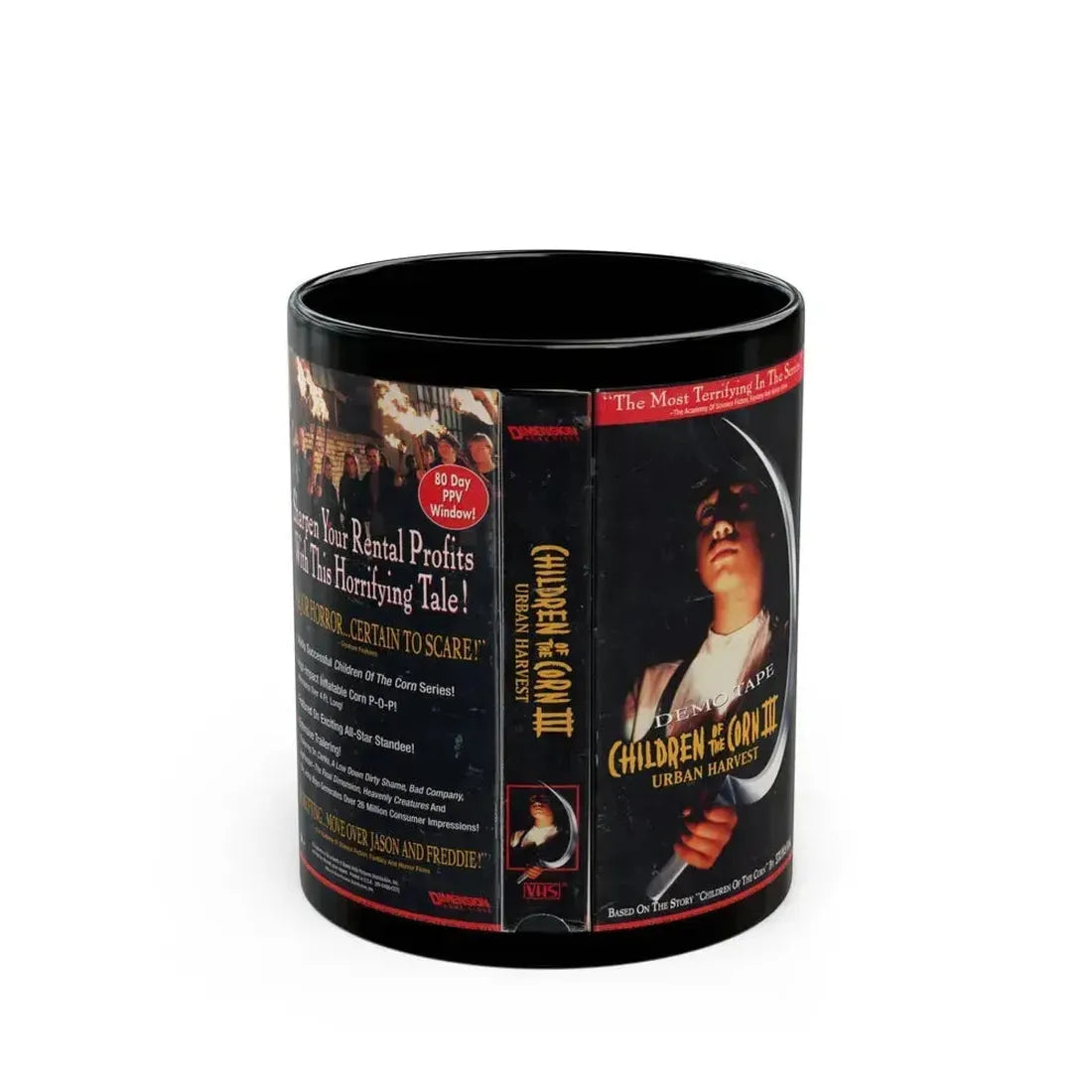 CHILDREN OF THE CORN 3 URBAN HARVEST DEMO TAPE (VHS COVER) - Black Coffee Mug 11oz - Go Mug Yourself