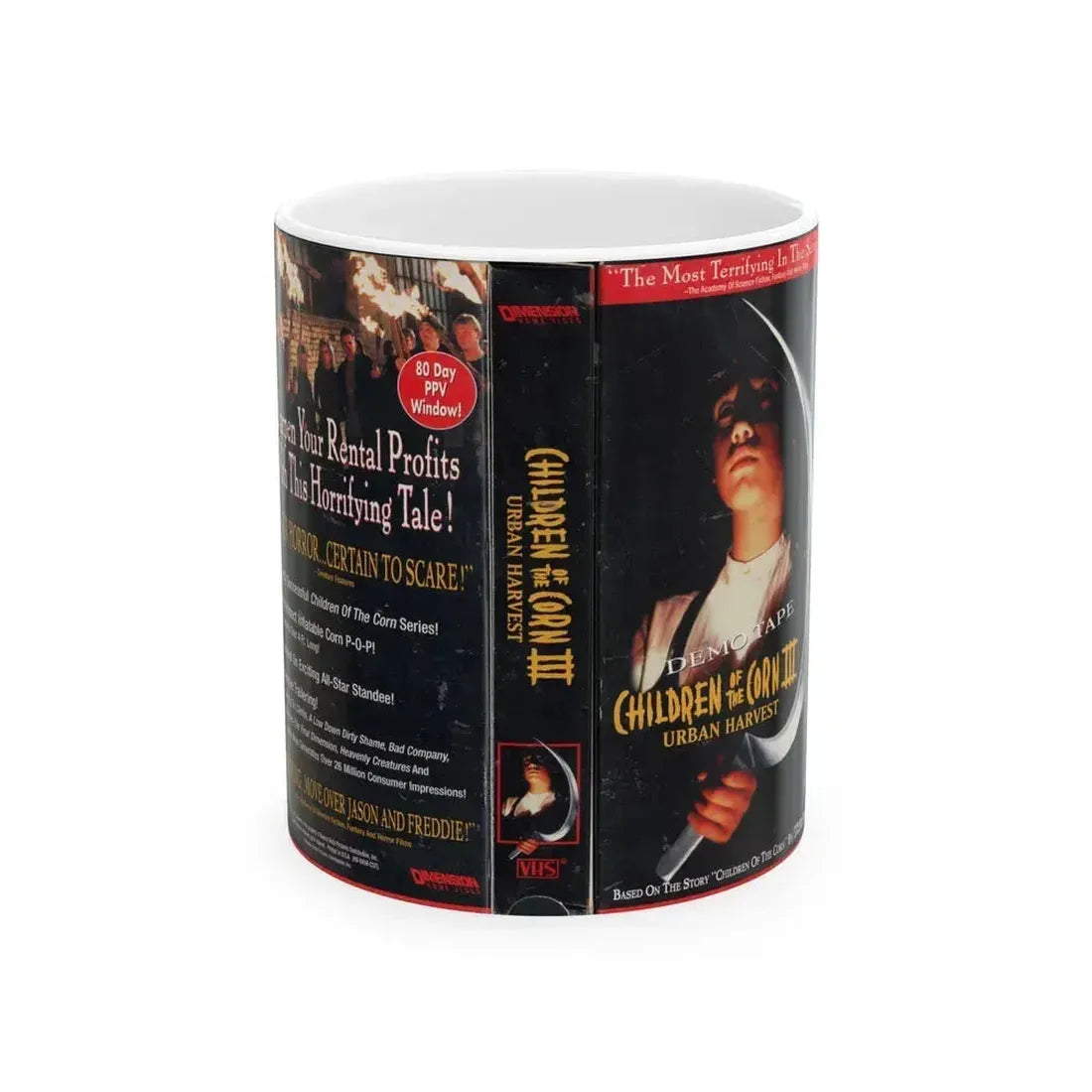 CHILDREN OF THE CORN 3 URBAN HARVEST DEMO TAPE (VHS COVER) - White Coffee Mug 11oz - Go Mug Yourself