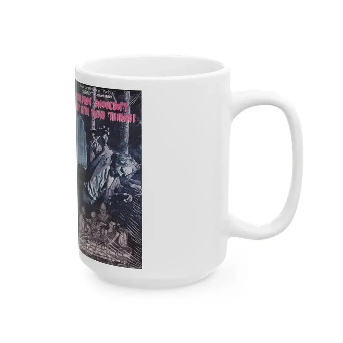 CHILDREN SHOULDNT PLAY WITH DEAD THINGS ZOMBIES (VHS COVER) - White Coffee Mug - Go Mug Yourself