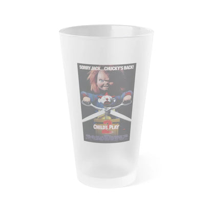 CHILD'S PLAY 2 1990 Movie Poster - Frosted Pint Glass 16oz-16oz-Frosted-Go Mug Yourself