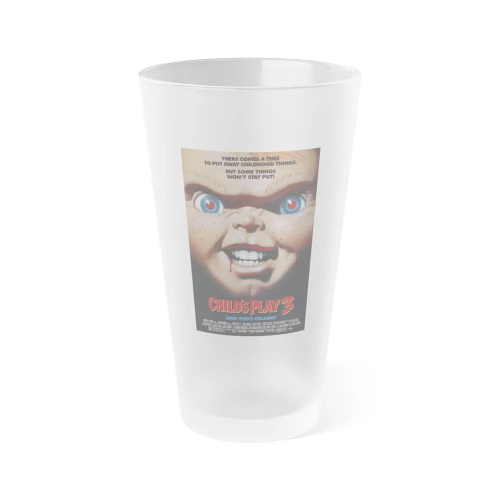 CHILD'S PLAY 3 1991 Movie Poster - Frosted Pint Glass 16oz-16oz-Frosted-Go Mug Yourself