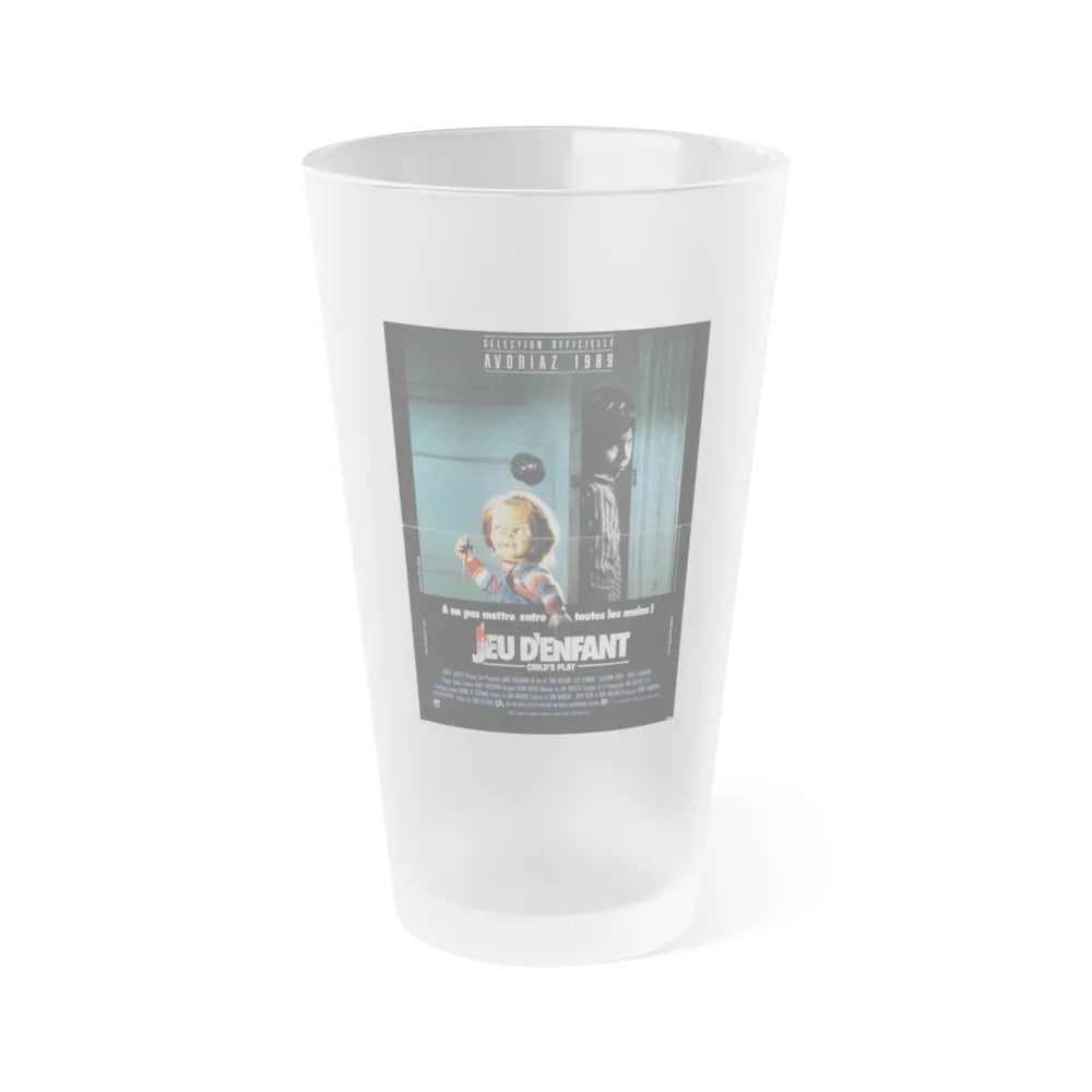 CHILD'S PLAY (FOREIGN) 1988 Movie Poster - Frosted Pint Glass 16oz-16oz-Frosted-Go Mug Yourself