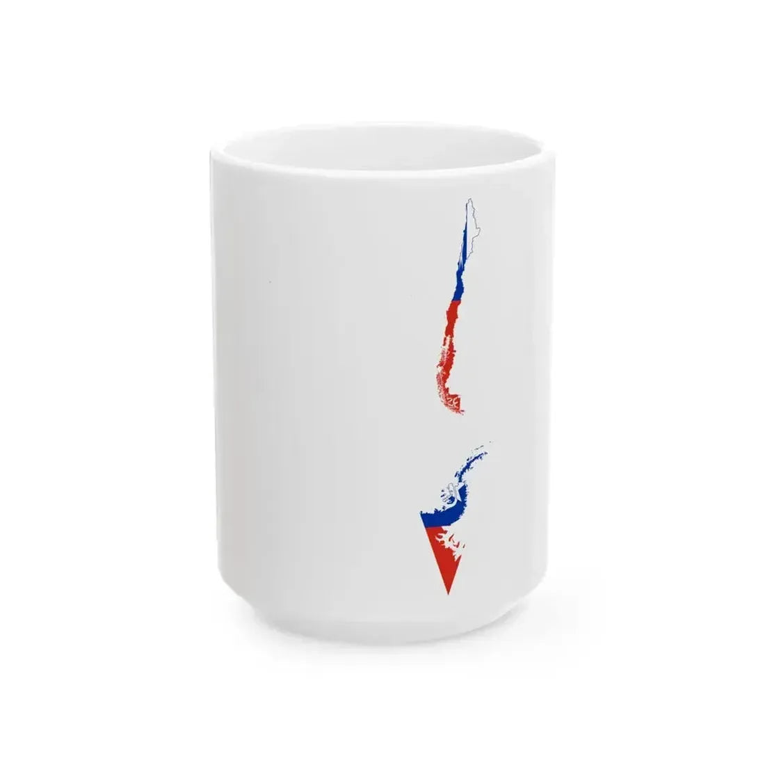Chile flag map Claims to Antarctica included (Chile) White Coffee Mug 15oz - Go Mug Yourself