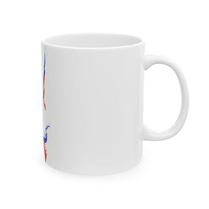 Chile flag map Claims to Antarctica included (Chile) White Coffee Mug-Go Mug Yourself