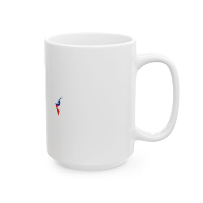 Chile Flag map with Islands and Antarctic territory (Chile) White Coffee Mug-Go Mug Yourself