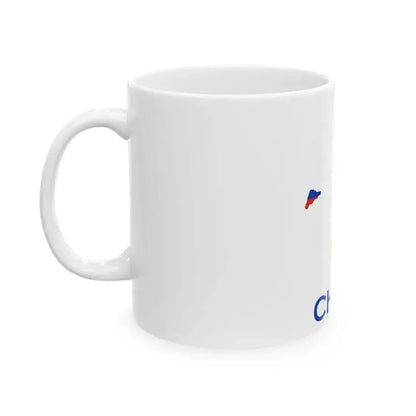 Chile Flag map with Islands Antarctic territory and name (Chile) White Coffee Mug - Go Mug Yourself