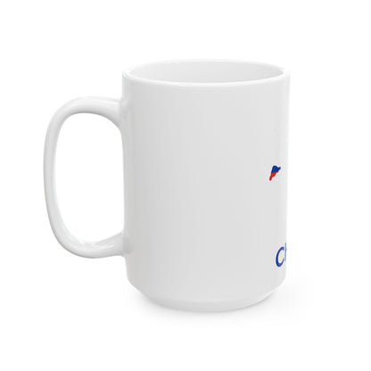 Chile Flag map with Islands Antarctic territory and name (Chile) White Coffee Mug-Go Mug Yourself