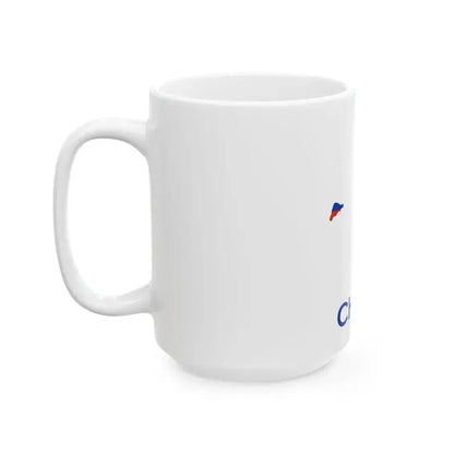 Chile Flag map with Islands Antarctic territory and name (Chile) White Coffee Mug - Go Mug Yourself