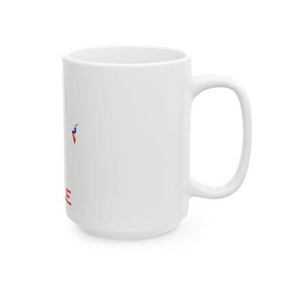 Chile Flag map with Islands Antarctic territory and name (Chile) White Coffee Mug-Go Mug Yourself