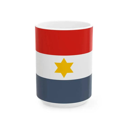 Chin National Army Flag (Myanmar) White Coffee Mug 15oz - Go Mug Yourself