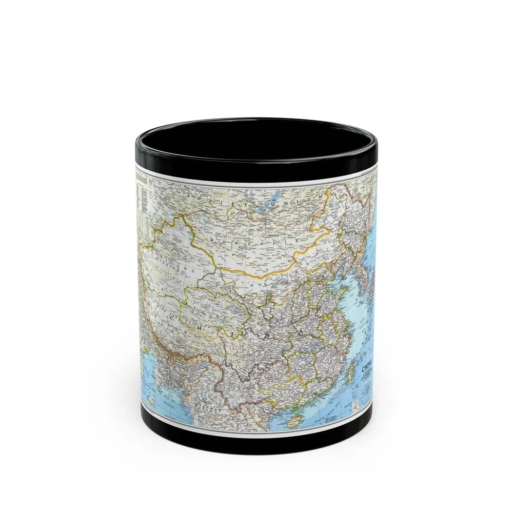 China 1 (1991) (Map) Black Coffee Mug-11oz-Go Mug Yourself