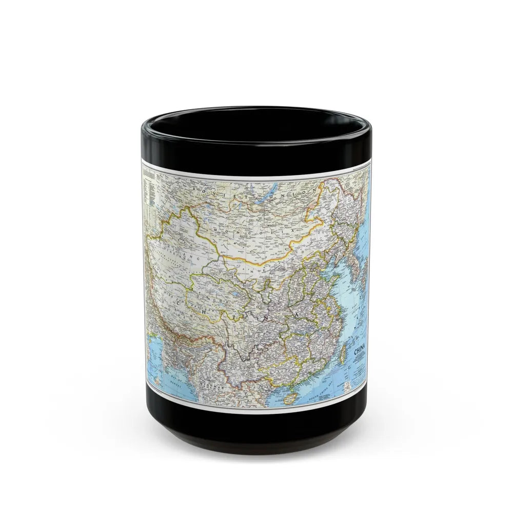 China 1 (1991) (Map) Black Coffee Mug-15oz-Go Mug Yourself