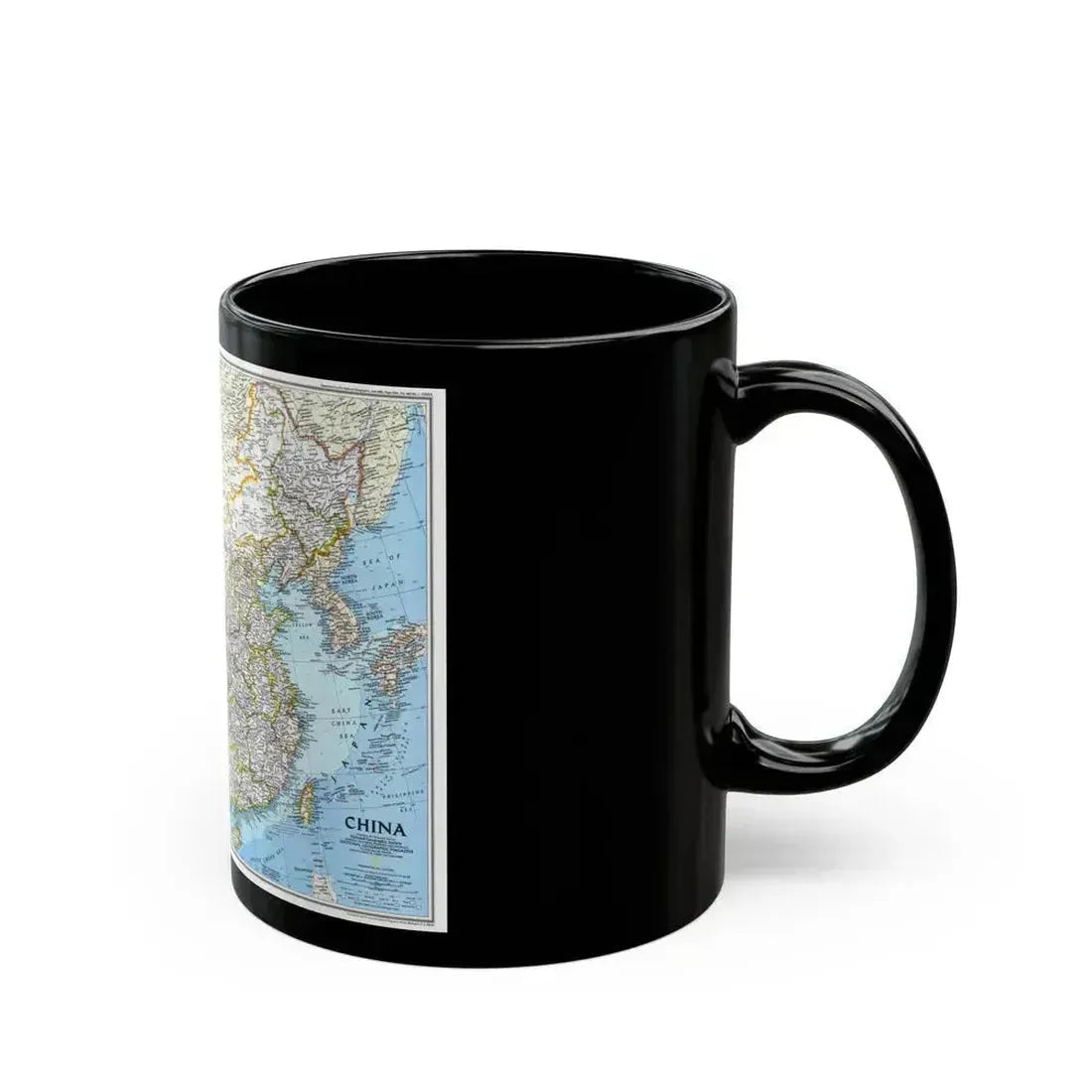 China 1 (1991) (Map) Black Coffee Mug - Go Mug Yourself