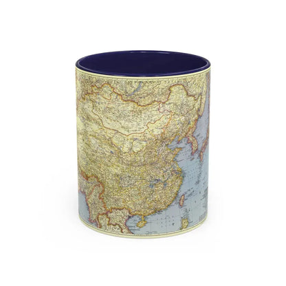 China (1945) (Map) Accent Coffee Mug 11oz Navy - Go Mug Yourself