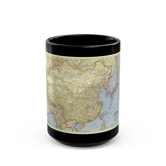 China (1945) (Map) Black Coffee Mug-15oz-Go Mug Yourself