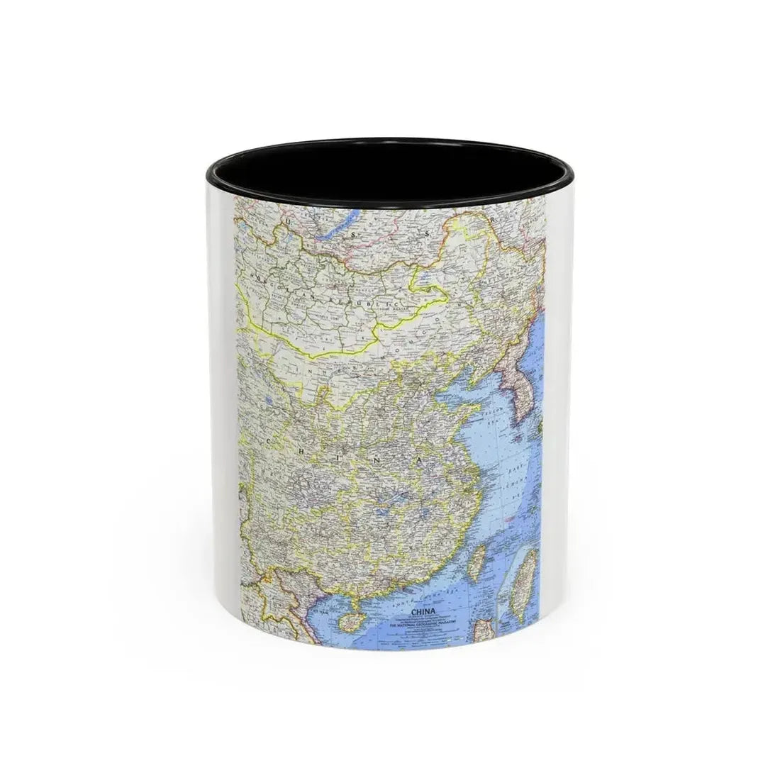 China (1964) (Map) Accent Coffee Mug 11oz Black - Go Mug Yourself