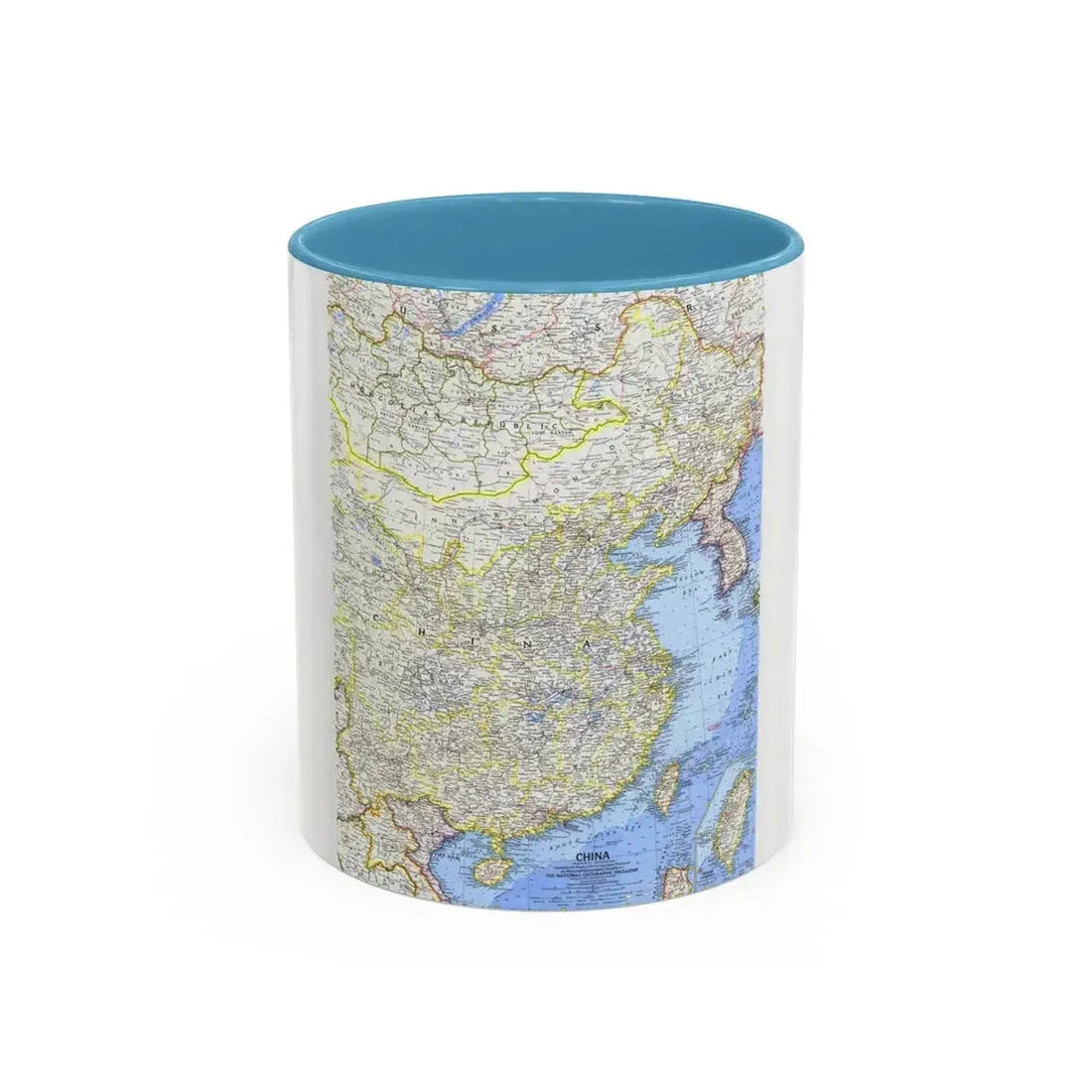 China (1964) (Map) Accent Coffee Mug 11oz Light Blue - Go Mug Yourself
