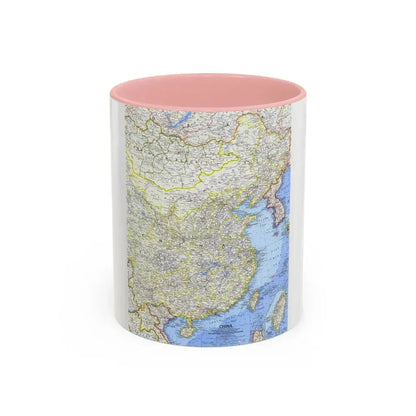 China (1964) (Map) Accent Coffee Mug 11oz Pink - Go Mug Yourself