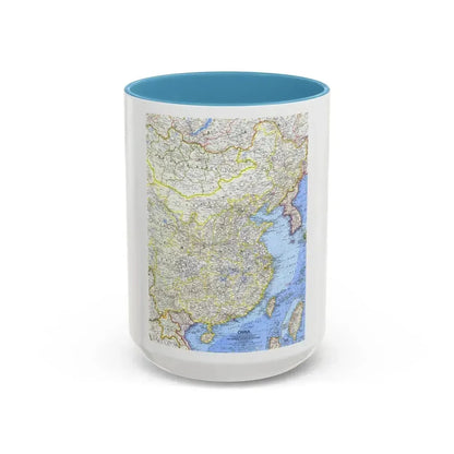 China (1964) (Map) Accent Coffee Mug 15oz Light Blue - Go Mug Yourself