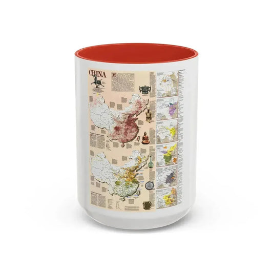 China 2 (1991) (Map) Accent Coffee Mug 15oz Red - Go Mug Yourself