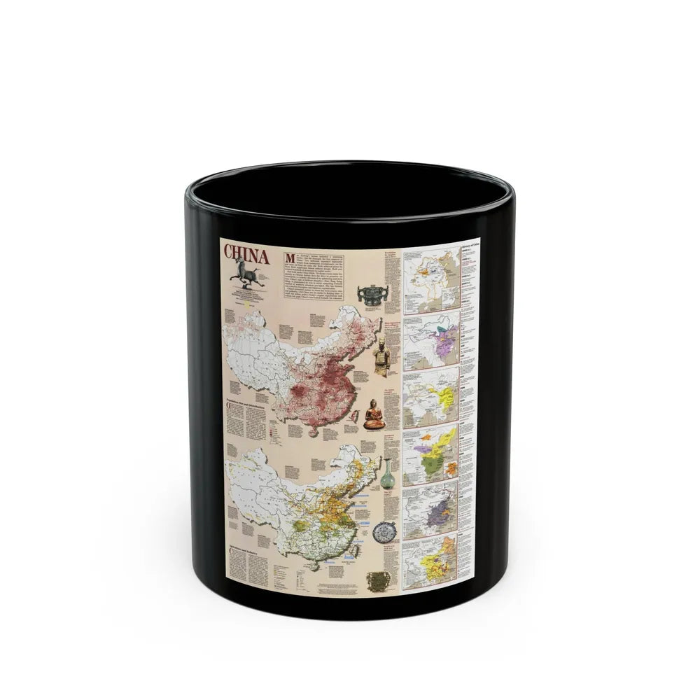 China 2 (1991) (Map) Black Coffee Mug-11oz-Go Mug Yourself