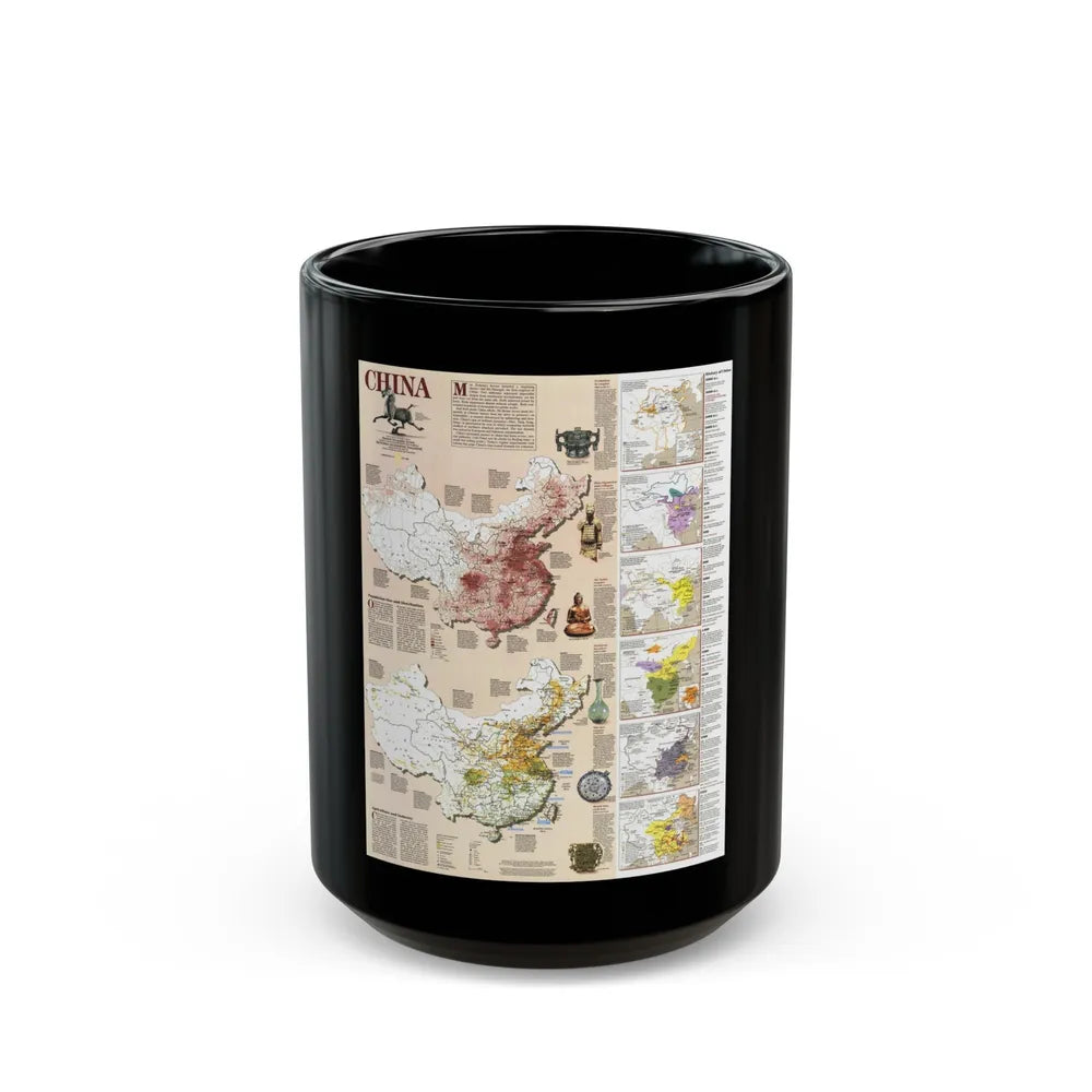 China 2 (1991) (Map) Black Coffee Mug-15oz-Go Mug Yourself