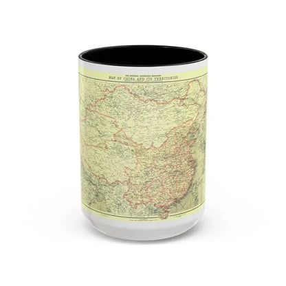 China and its Territories (1912) (Map) Accent Coffee Mug 15oz Black - Go Mug Yourself