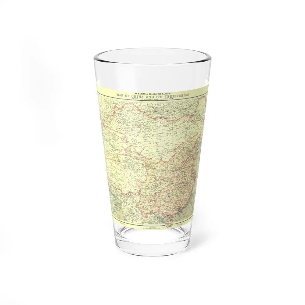 China and its Territories (1912) (Map) Pint Glass 16oz-16oz-Go Mug Yourself