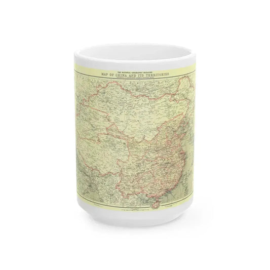 China and its Territories (1912) (Map) White Coffee Mug 15oz - Go Mug Yourself