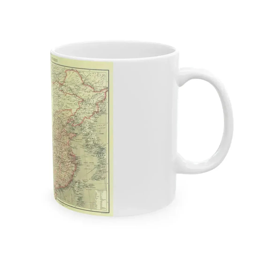 China and its Territories (1912) (Map) White Coffee Mug - Go Mug Yourself