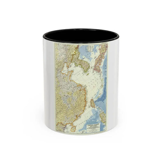 China Coast and Korea (1953) (Map) Accent Coffee Mug 11oz Black - Go Mug Yourself