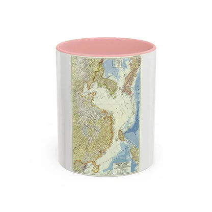 China Coast and Korea (1953) (Map) Accent Coffee Mug 11oz Pink - Go Mug Yourself