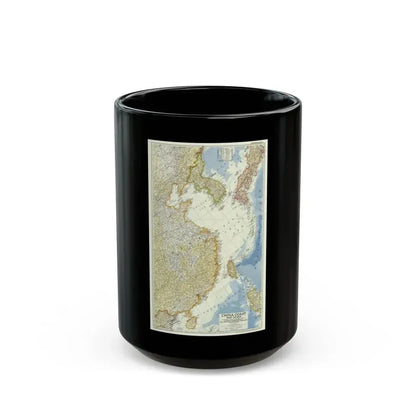 China Coast and Korea (1953) (Map) Black Coffee Mug 15oz - Go Mug Yourself