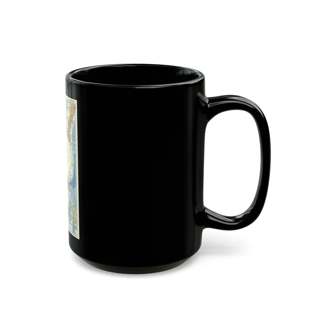 China Coast and Korea (1953) (Map) Black Coffee Mug-Go Mug Yourself