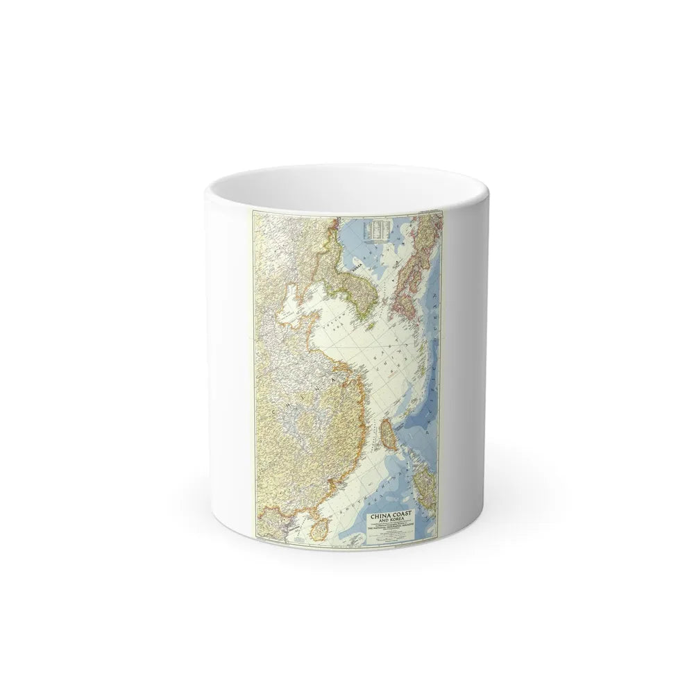 China Coast and Korea (1953) (Map) Color Changing Mug 11oz-11oz-Go Mug Yourself