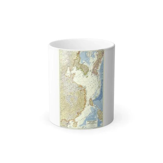 China Coast and Korea (1953) (Map) Color Changing Mug 11oz Default Title 11oz - Go Mug Yourself