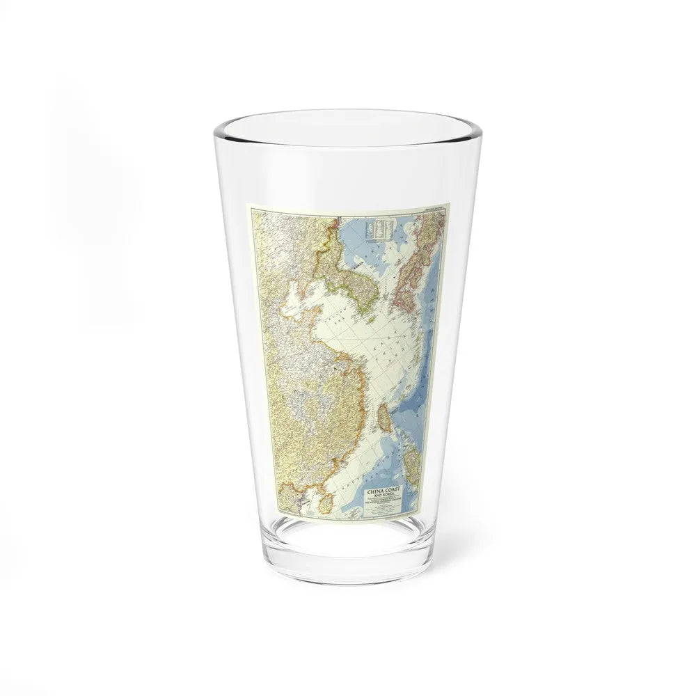 China Coast and Korea (1953) (Map) Pint Glass 16oz-16oz-Go Mug Yourself