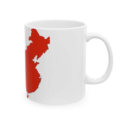 China-Flagmap (China) White Coffee Mug-Go Mug Yourself
