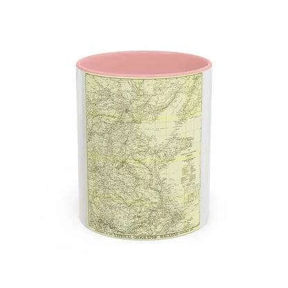 China, North Eastern (1900) (Map) Accent Coffee Mug 11oz Pink - Go Mug Yourself